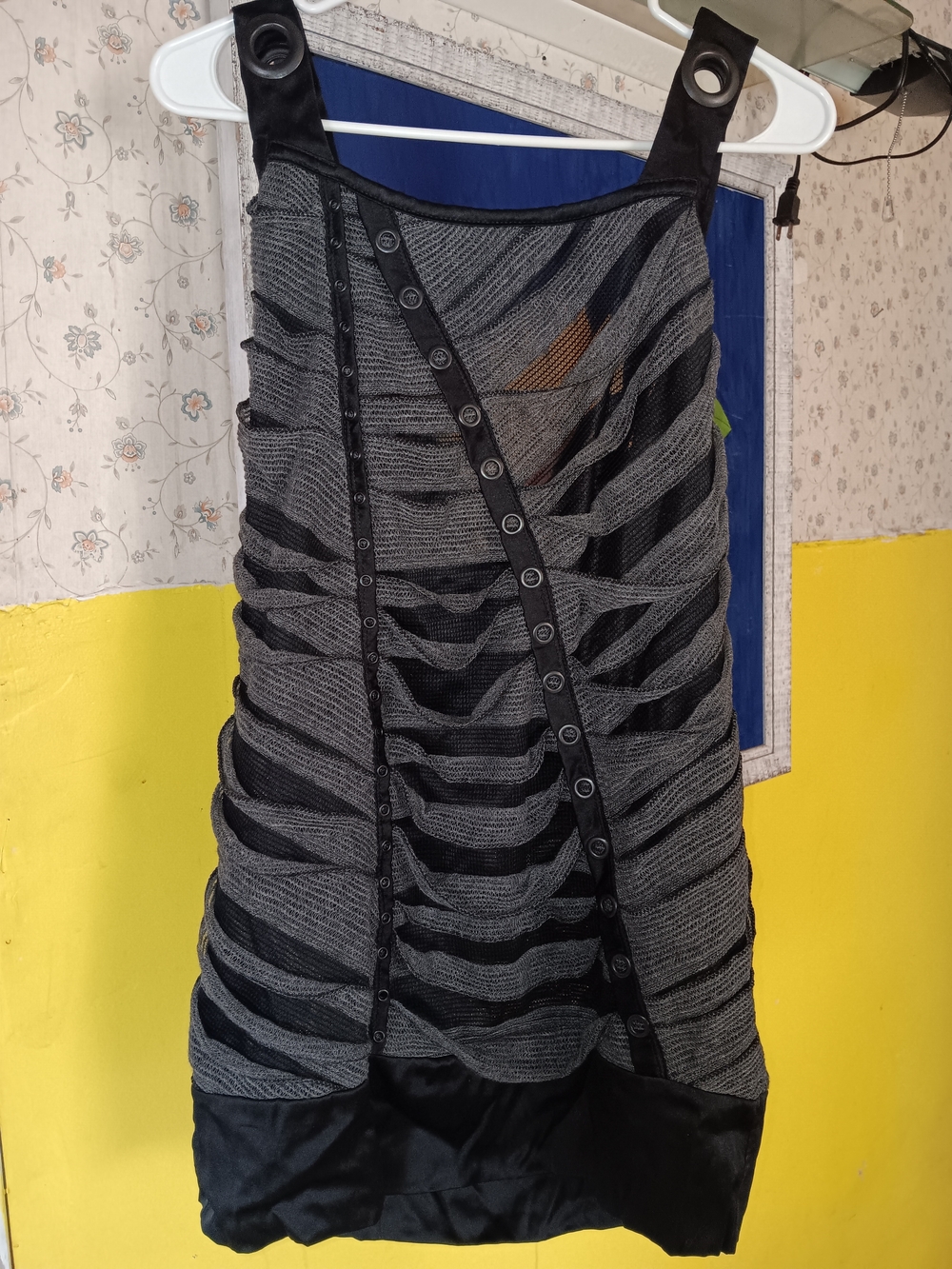 NWT Rare SALVAGE Destroyed Slit Dress In Chrome. L